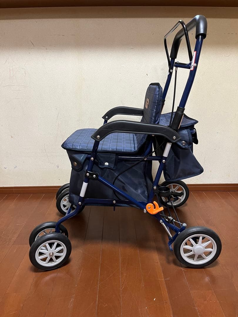 幸和製作所 アルミ製 シルバーカー PW298 ネイビー 手押し車 カート