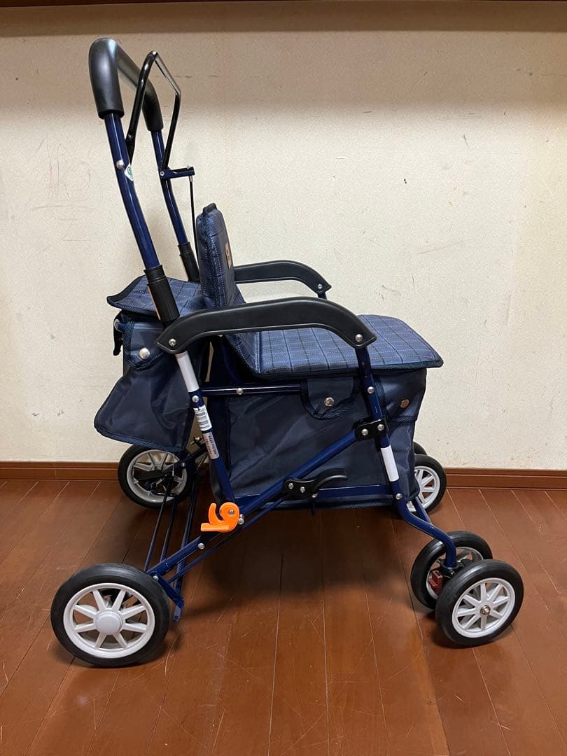 幸和製作所 アルミ製 シルバーカー PW298 ネイビー 手押し車 カート