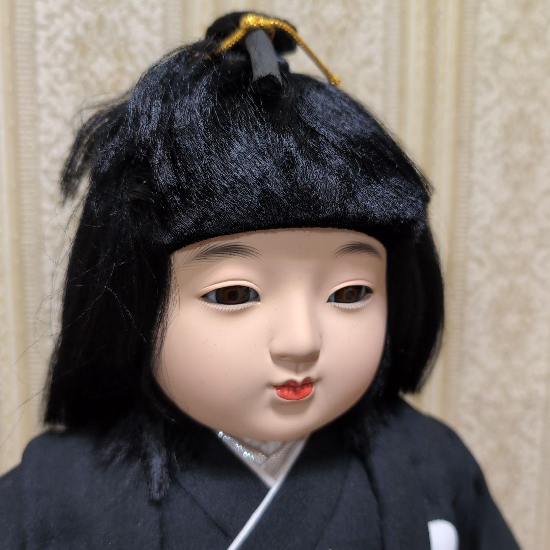 美品 市松人形 松月作印 手猫金彩 別染友禅 2体セット 日本人形