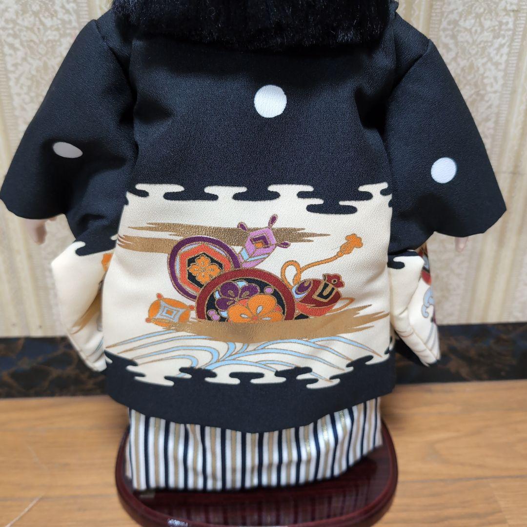 美品 市松人形 松月作印 手猫金彩 別染友禅 2体セット 日本人形