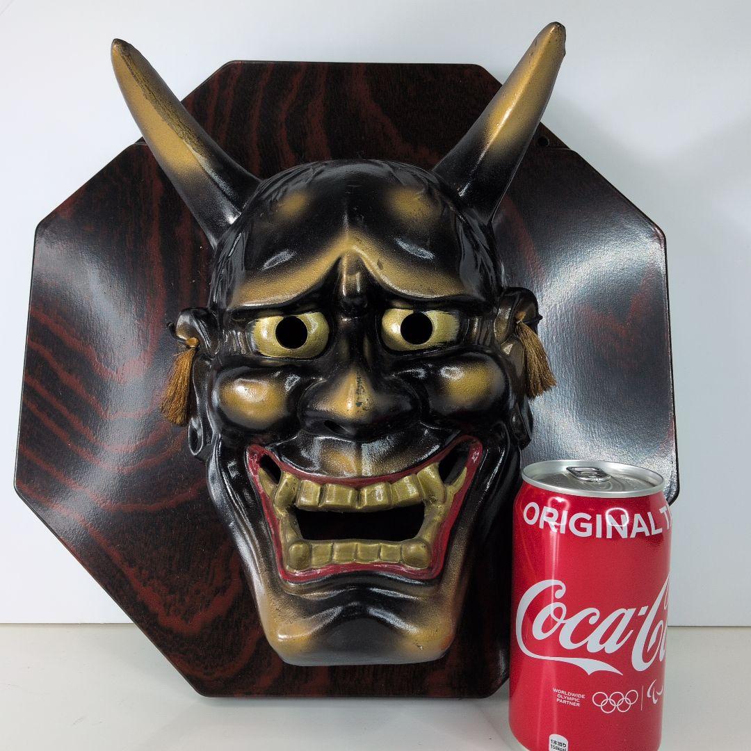 【 美品 】 陶器オブジェ／夜叉／般若／鬼／飾り板／能面／マスク／壁掛け／魔除け