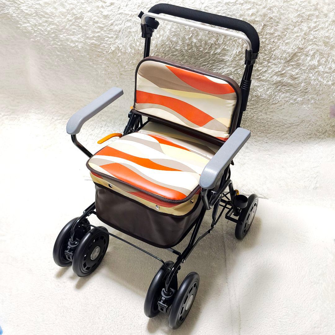 シルバーカー 手押し車 座れる ブレーキ付 送料無料 ボックスタイプ 美品