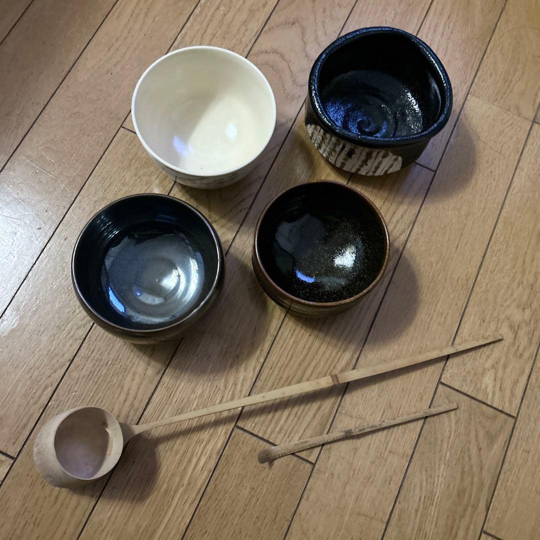 ◾️茶碗4点◾️茶道◾️お稽古◾️茶杓◾️茶匙◾️本格的に自宅で抹茶を飲めます◾️お稽古◾️初級