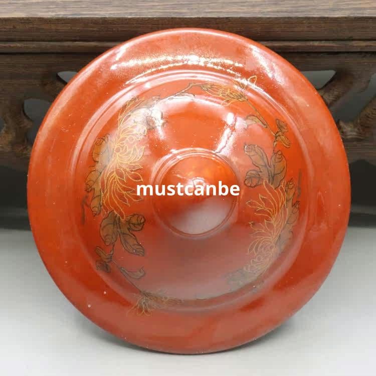 紅釉花鳥雪景紋将軍壺 景徳鎮 陶磁器 装飾品 現代工芸品 美術品 置物