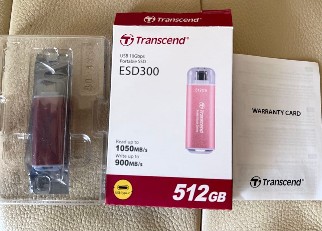 Transcend ESD300 512GB ポータブルSSD USB-C