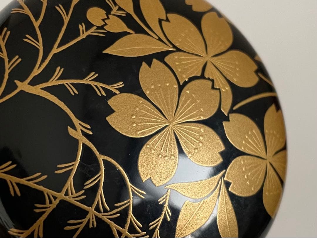 茶道具　柳桜棗　金蒔絵　作者なし　鵬雲斎花押　書付　箱付き　仕覆