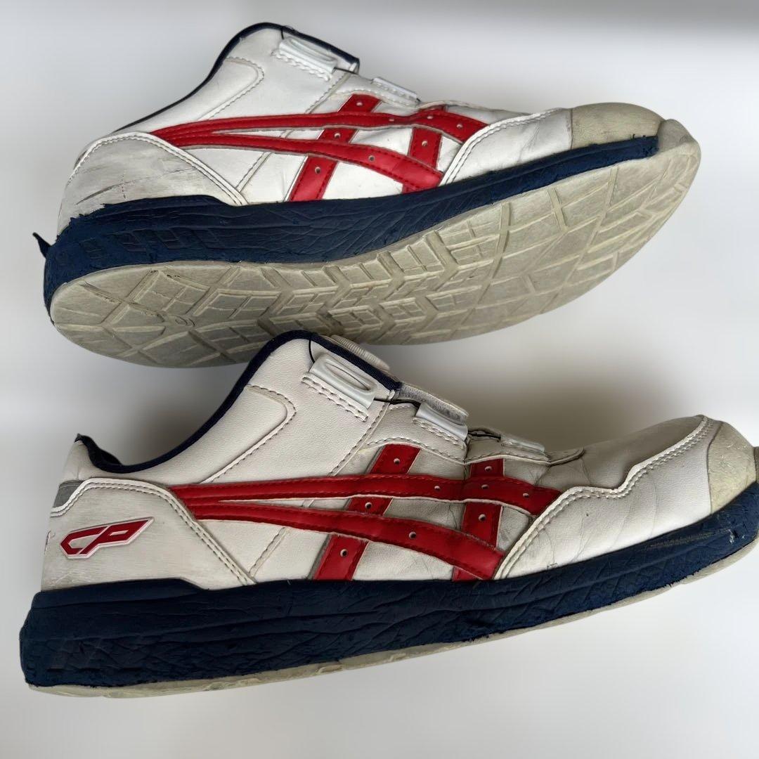 27cm アシックス 安全靴 BOA ウィンジョブ CP306 3E 白赤