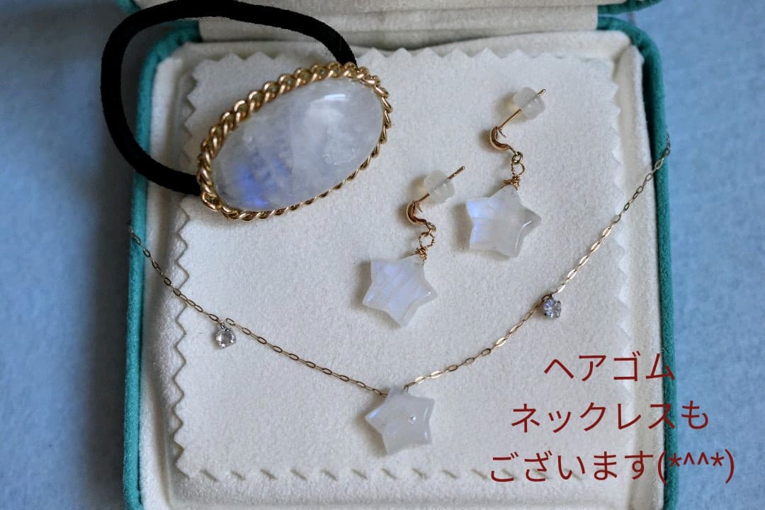 6月の誕生石✦ピアス✦10金ブルームーンストーンのピアス