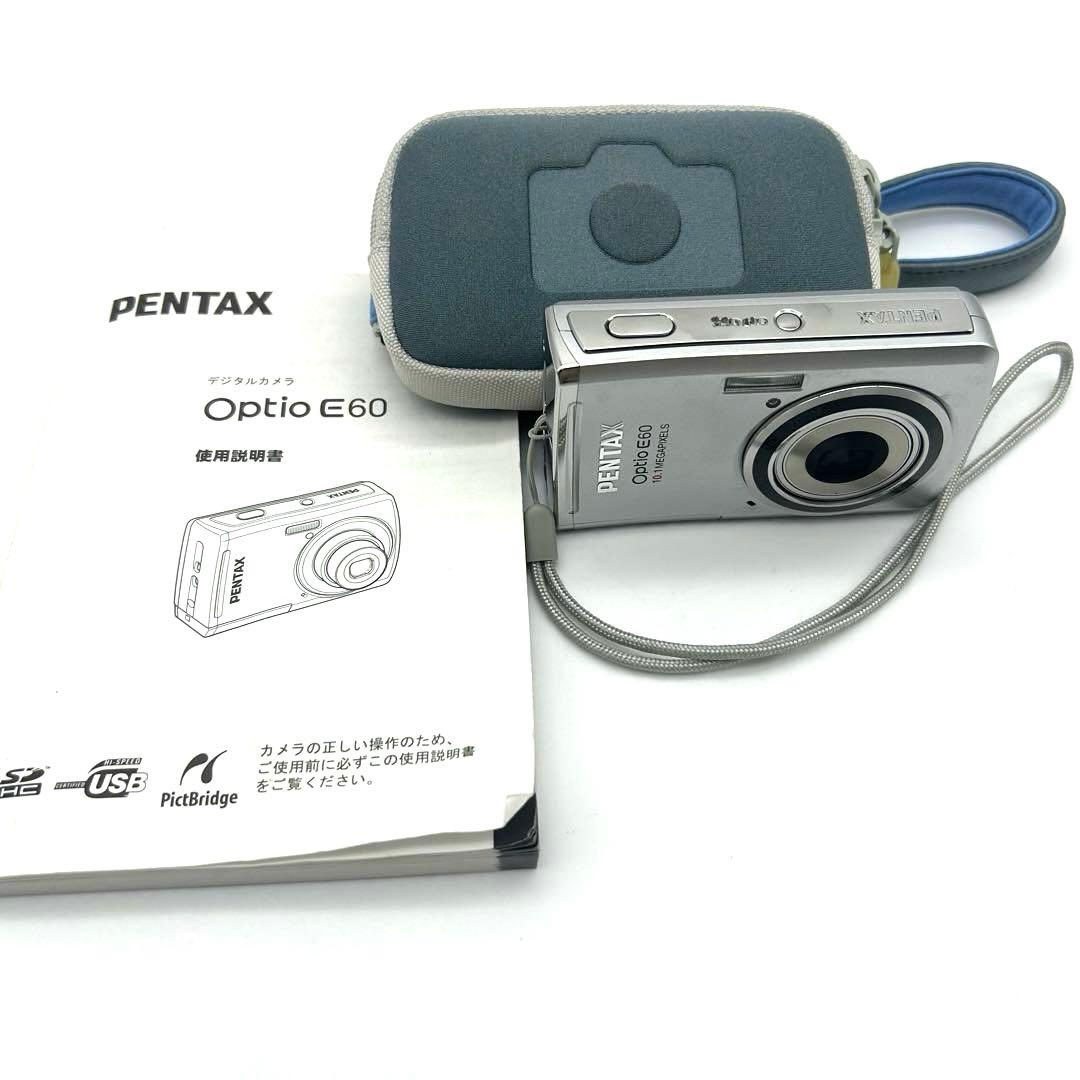 【完動品】PENTAX Optio E60 シルバー 10.1メガピクセル