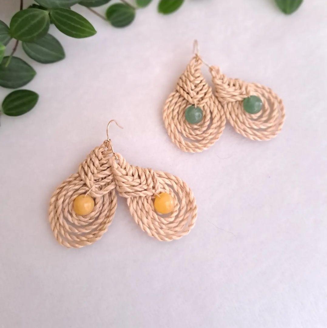 精麻 ピアス イヤリング みょうが結び