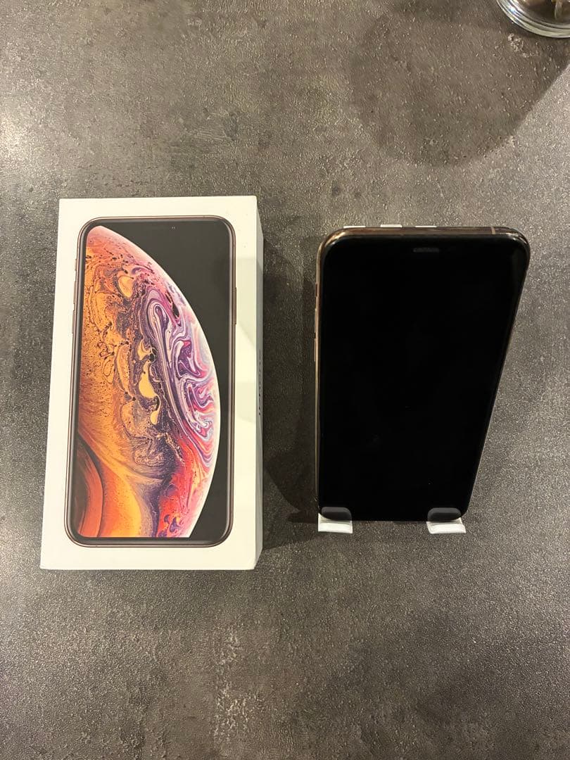 iPhone Ⅹs 64GB ゴールド SIMフリー 本体、箱、フィルム2枚付き