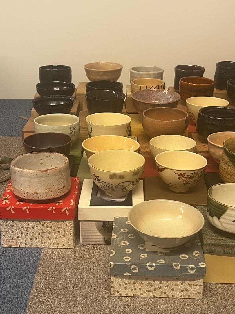 茶碗 抹茶碗 まとめて 39点 箱付 茶道具 陶器 京焼 金彩 色絵