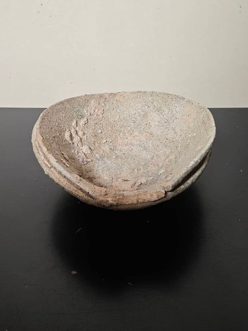古常滑くっつき山茶碗　鎌倉時代　発掘品　自然釉　窯変　花呼ぶ器　古美術