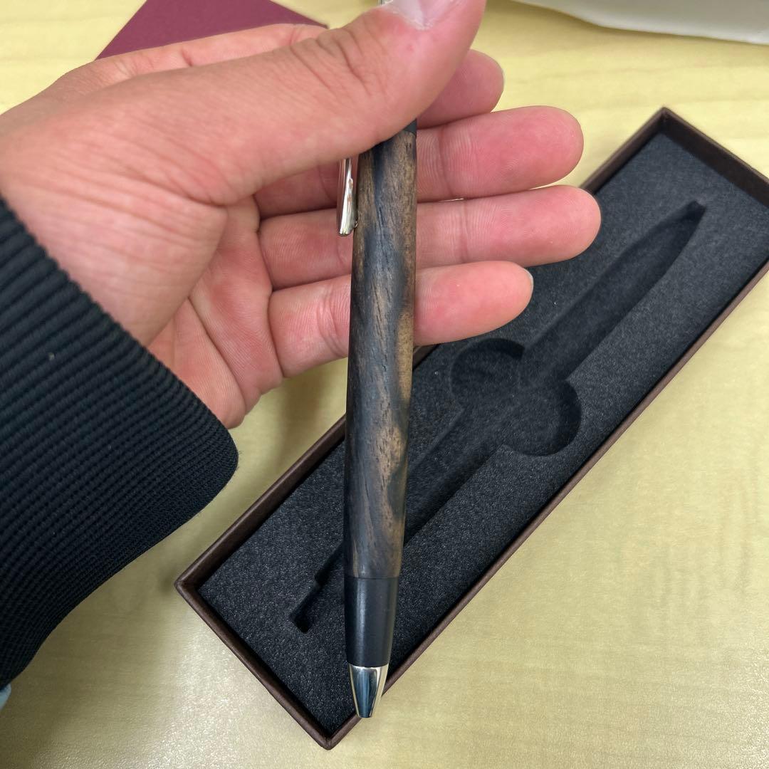 ボナンペン　黒柿孔雀杢　特注　野原工芸似　（工房楔シャープペンシル　シャーペン