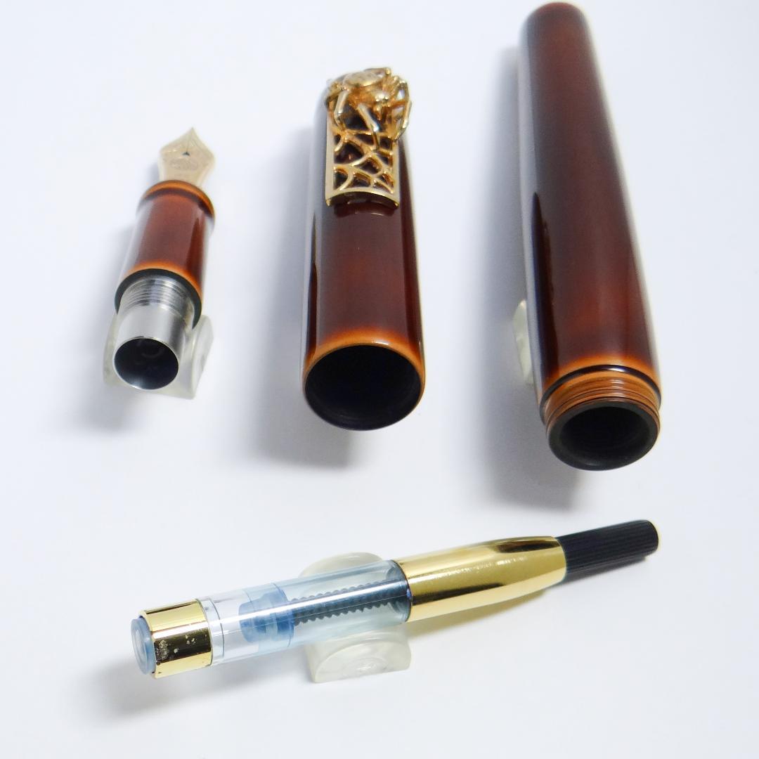 【かなり希少！】中屋万年筆 鴇溜 バーメイル蜘蛛 ネオスタンダード NAKAYA