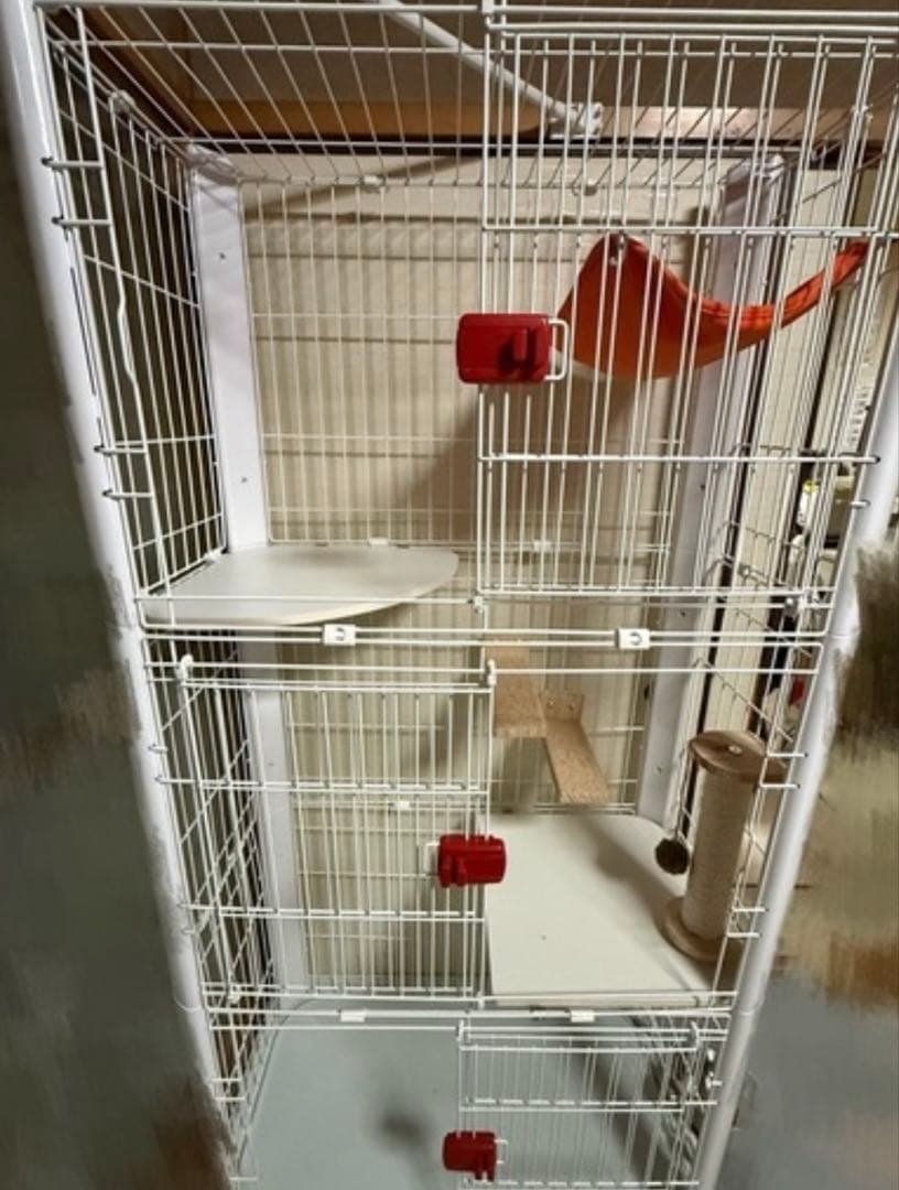 アイリスオーヤマ カラースリムキャットケージ キャットステップ ハンモック付き