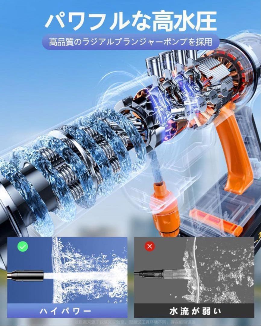 60 高圧洗浄機 充電式 コードレス バッテリー付き 収納ケース付き 軽量 強力