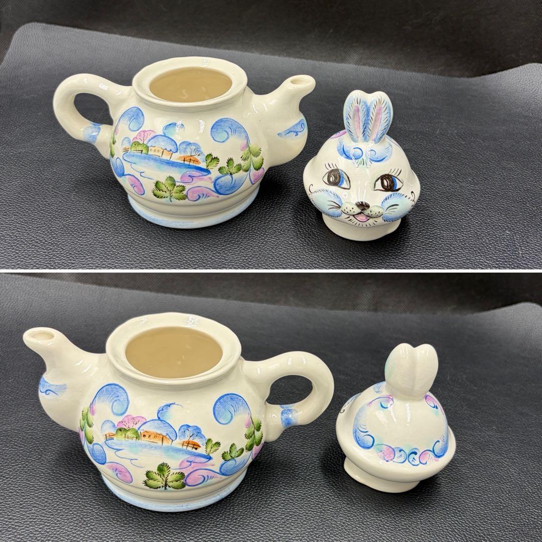 ソビエト　ヴィンテージ うさぎのポット。 長期保存品、現状、本品のみ、