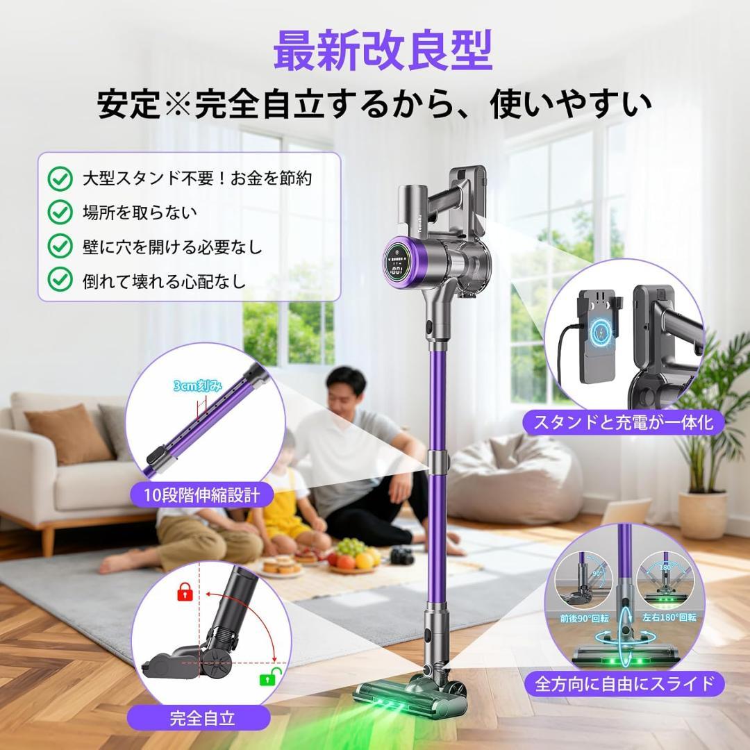 掃除機 コードレス 2026年新登場！業界トップレベルの115KPa超強力吸引