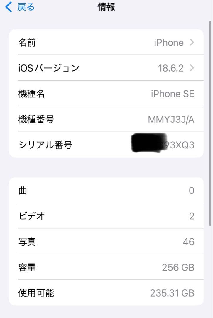 Apple iPhone SE (第3世代) ブラック 256GB 美品