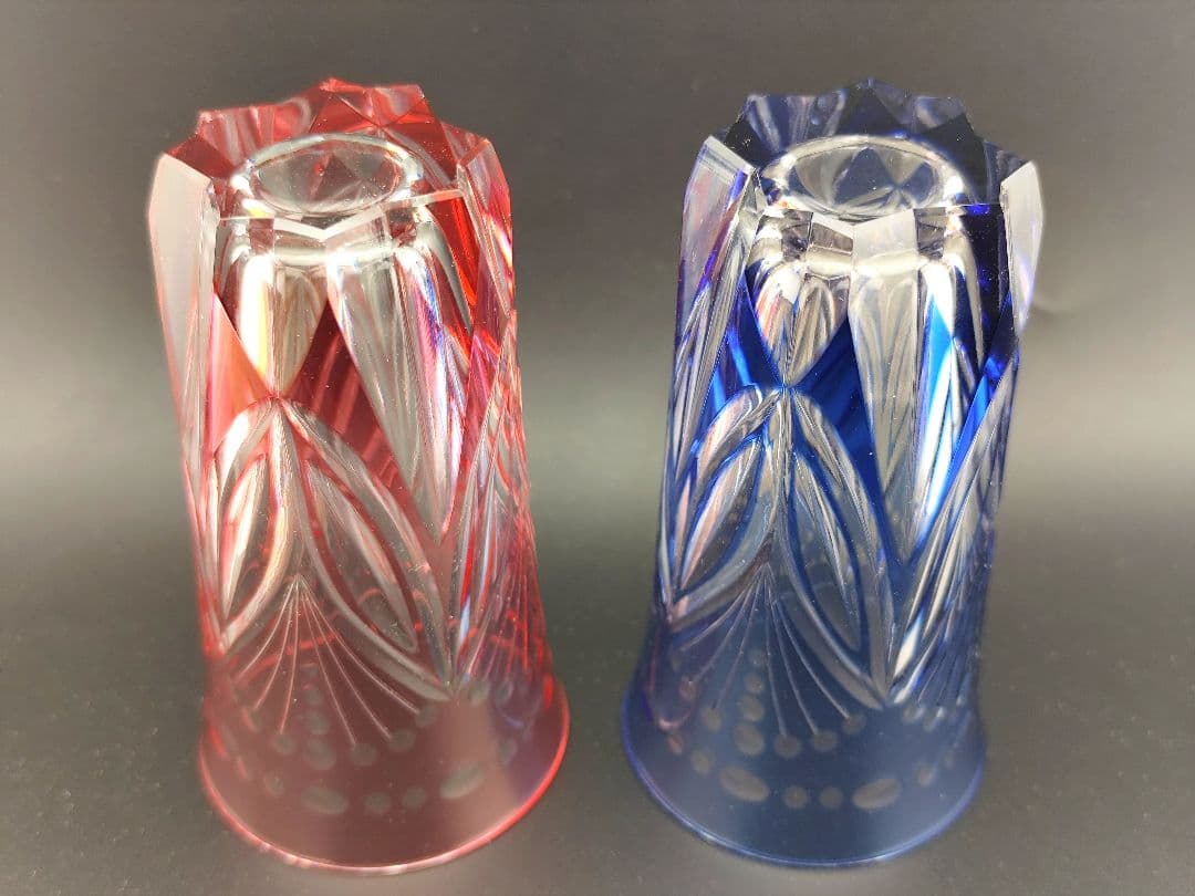 希少品☆根本幸雄 江戸切子 グラス カガミクリスタル（切子、江戸切子、薩摩切子）