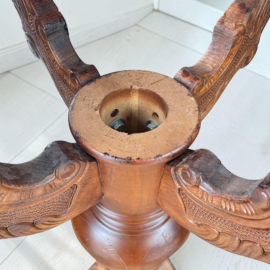 イタリア製✨丸テーブル100cm 猫脚 花柄装飾 高級クラシック家具 インテリア