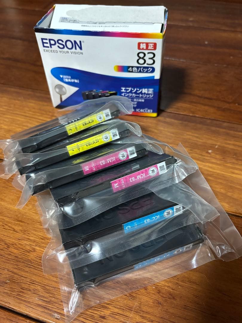 EPSON 83 インクカートリッジ 虫めがね 新品 ３色 6本 純正