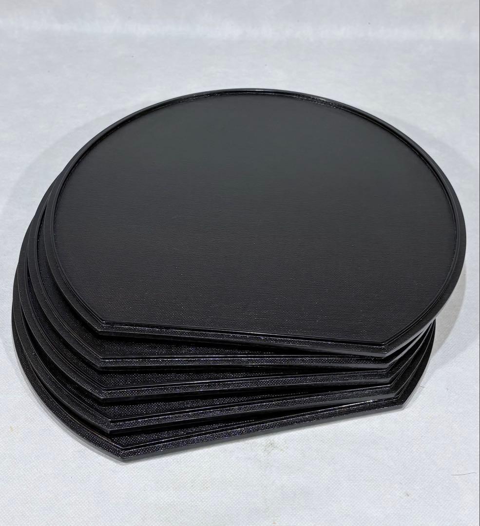 木製　黒塗半月盆　美品　未使用品　茶道　懐石道具　送料込