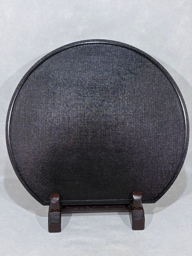 木製　黒塗半月盆　美品　未使用品　茶道　懐石道具　送料込