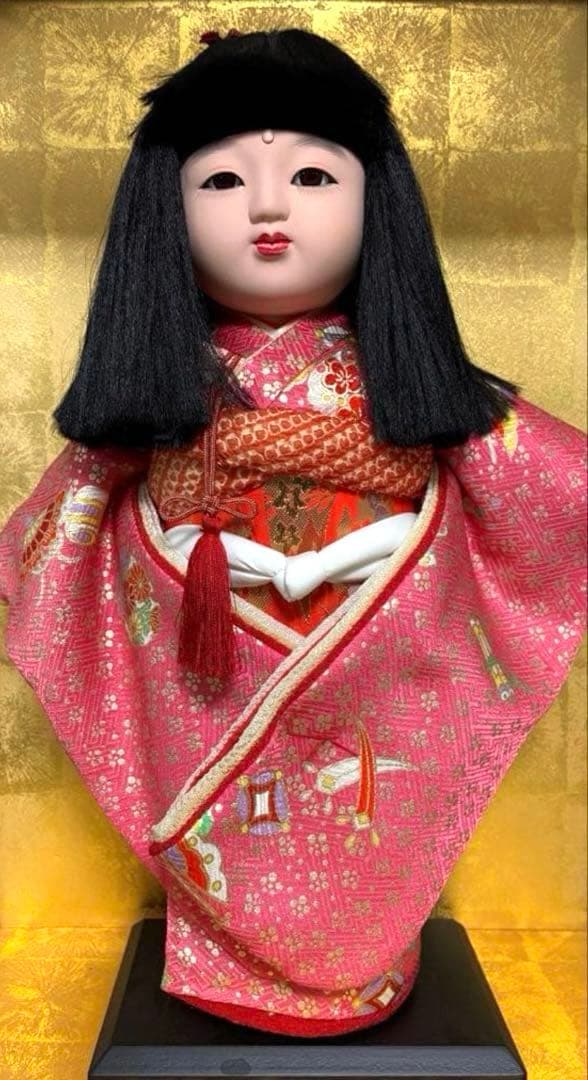 お値下げ・市松人形・人形の高さ約40cm・日本人形・ガラスケース無し