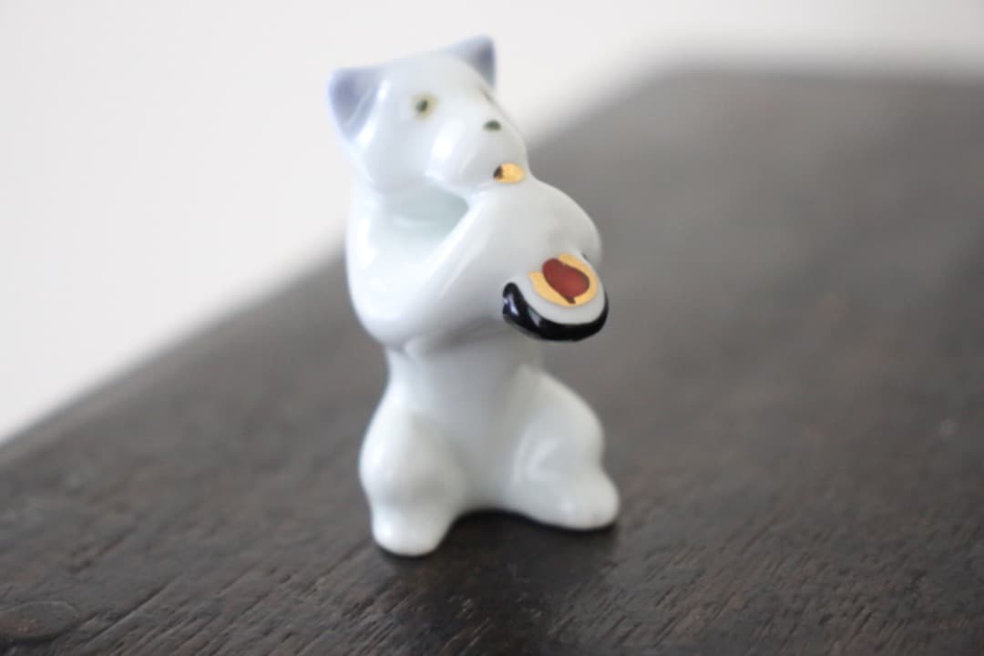 犬の音楽隊　陶器　人形　フィギュア　５匹