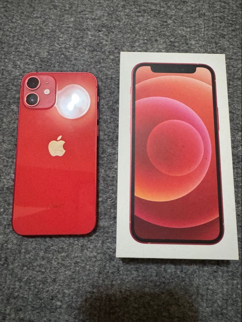 Apple iPhone 12 mini 128g 赤色 本体　ガラスフィルム