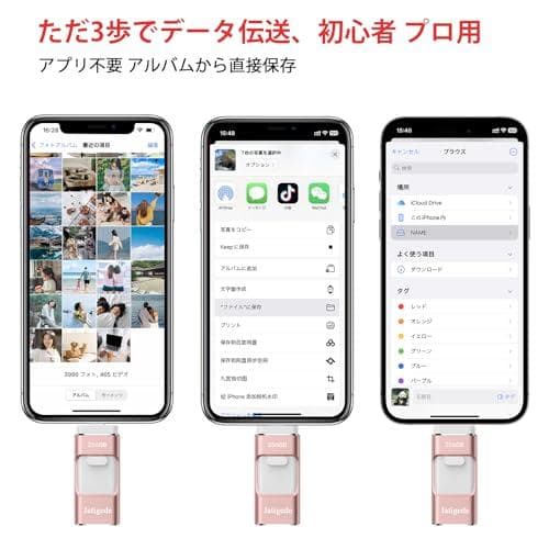 256GB Phone対応usbメモリ【アプリ不要】 写真保存 直接usbに写真