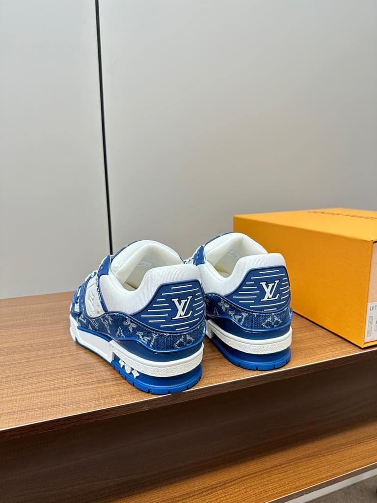 大人気！LOUIS VUITTON デニムスニーカー ホワイト/ブルー 27