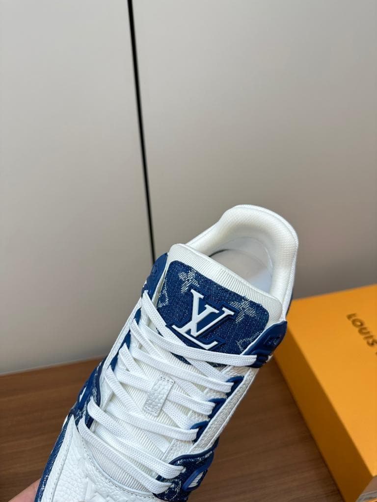 大人気！LOUIS VUITTON デニムスニーカー ホワイト/ブルー 27