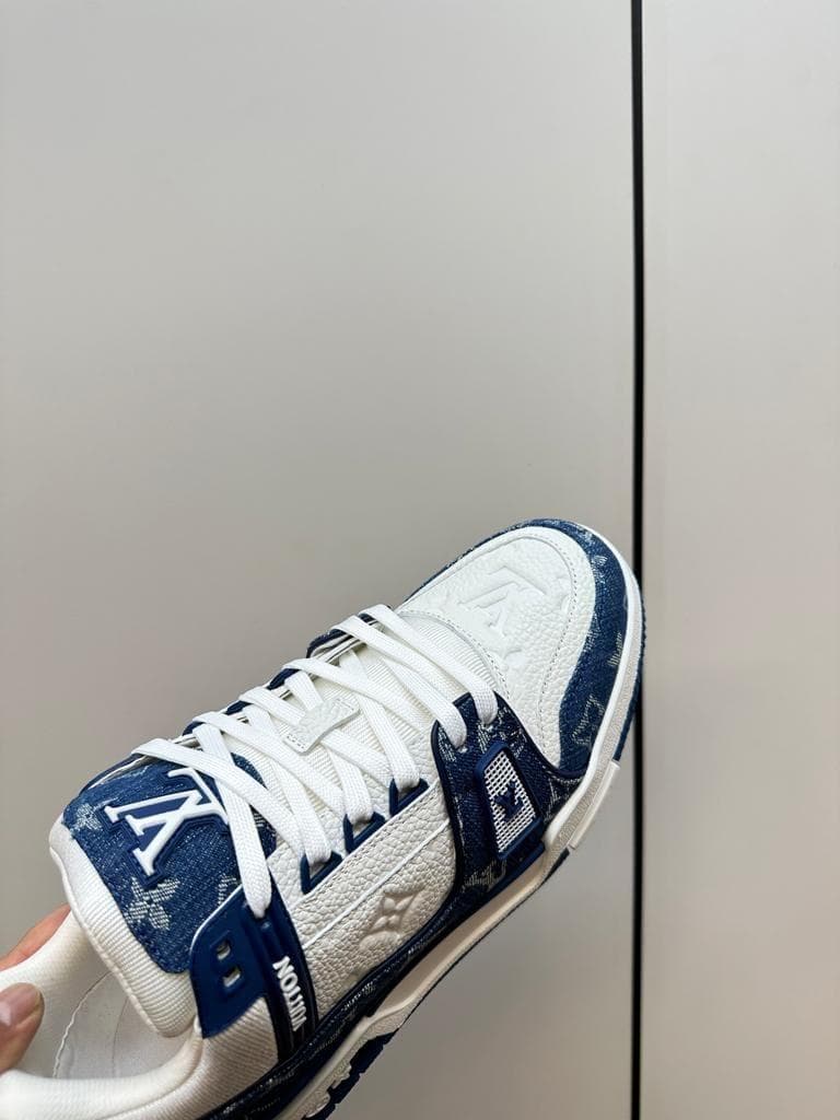 大人気！LOUIS VUITTON デニムスニーカー ホワイト/ブルー 27