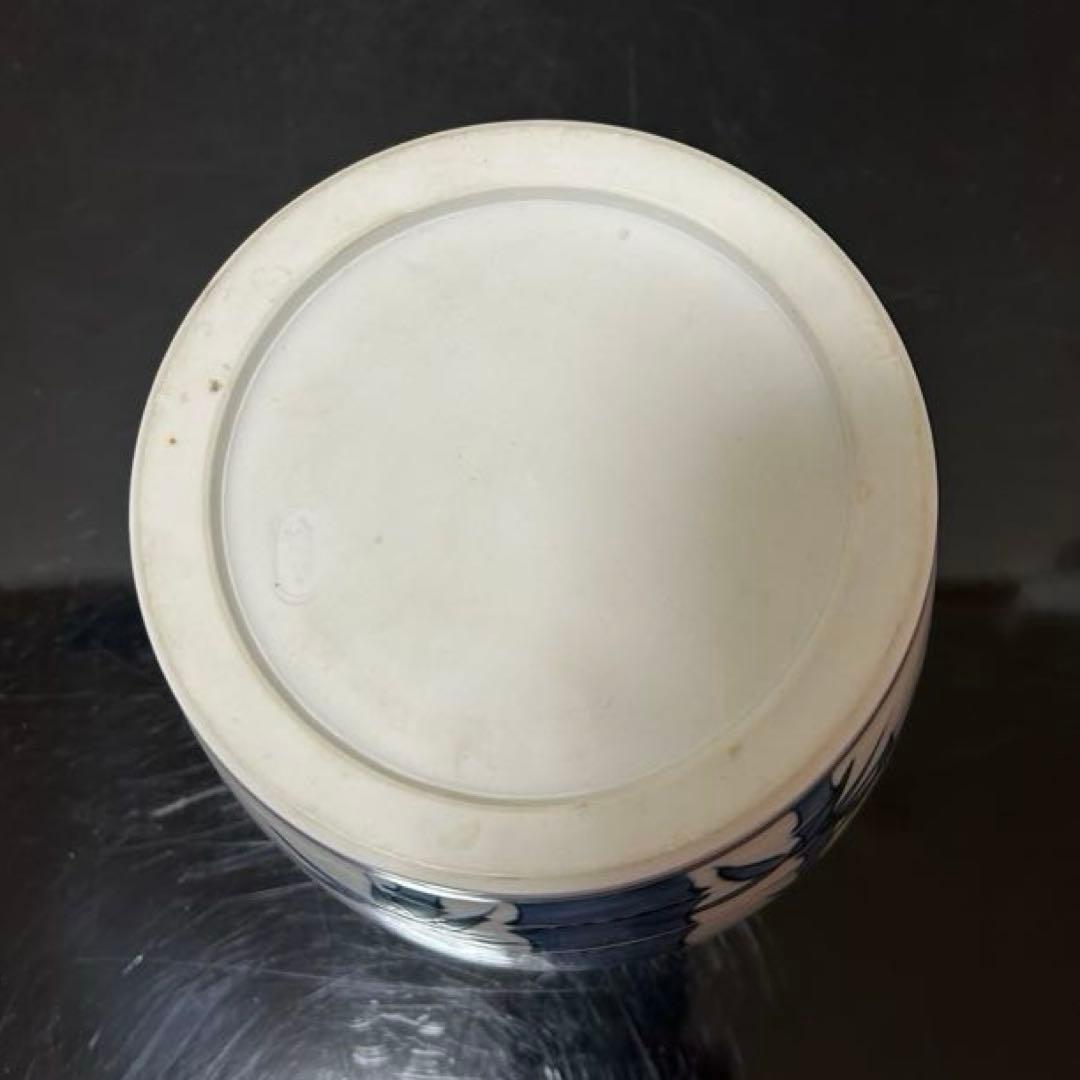 膳所焼　染付竹水指　茶道具懐石鵬雲斎坐忘斎淡々斎即中斎棗茶杓水屋茶碗釜而妙斎