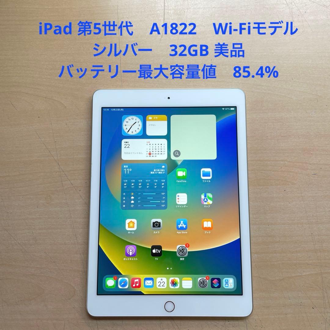iPad 第5世代　A1822　Wi-Fiモデル　シルバー　32GB 美品　#7