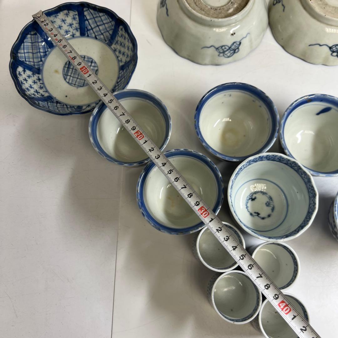 古伊万里　蛸唐草猪口、染付膾皿等　東Y8-0319④