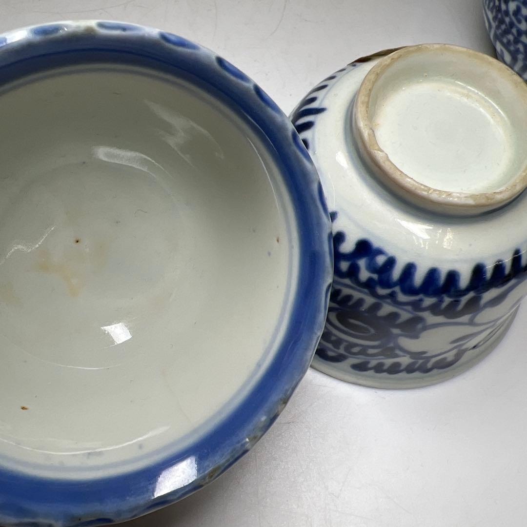 古伊万里　蛸唐草猪口、染付膾皿等　東Y8-0319④