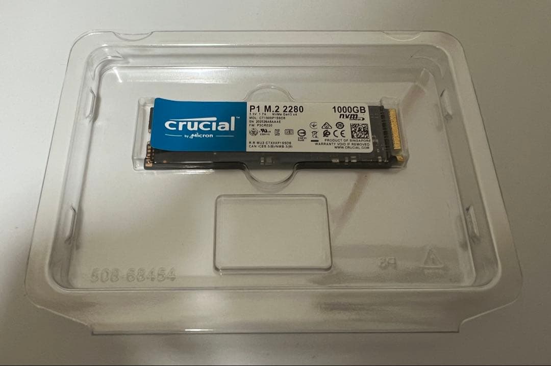内蔵型SSD Crucial P1 1000GB NVMe M.2 SSD