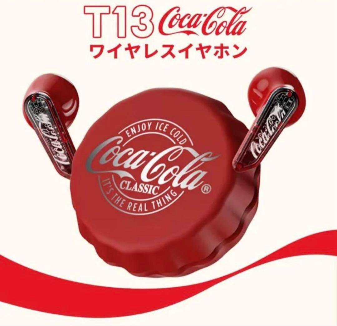 コカ・コーラ Coca-Cola ボトルキャップ型 ワイヤレスイヤホン【赤】