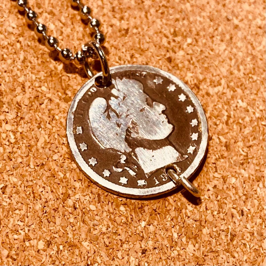 ★ハンドメイド ペンダントトップ 1916バーバークォーターダラー銀貨仕様